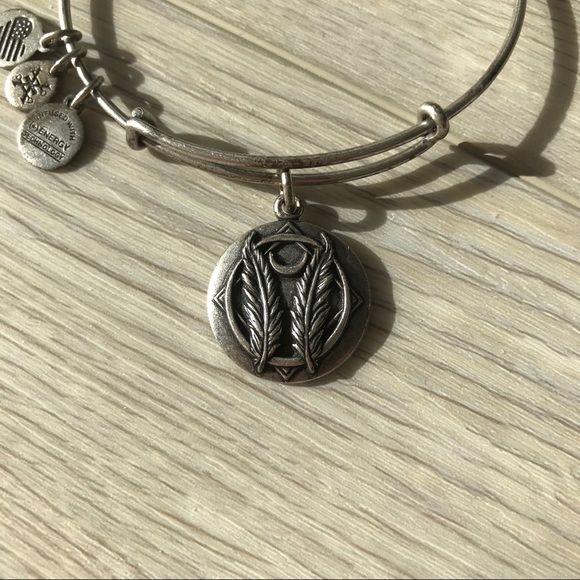 Alex and Ani Silver Godspeed Charm Bangle Bracelet - Picture 5 of 6